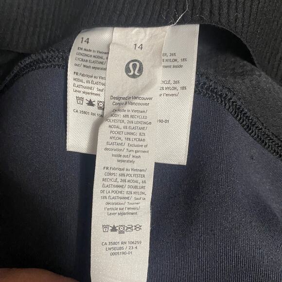 Lululemon Brushed Softstreme Ribbed Zip Flared Pant Dark Grey Ankle Zipper Sz 14 - Picture 9 of 14